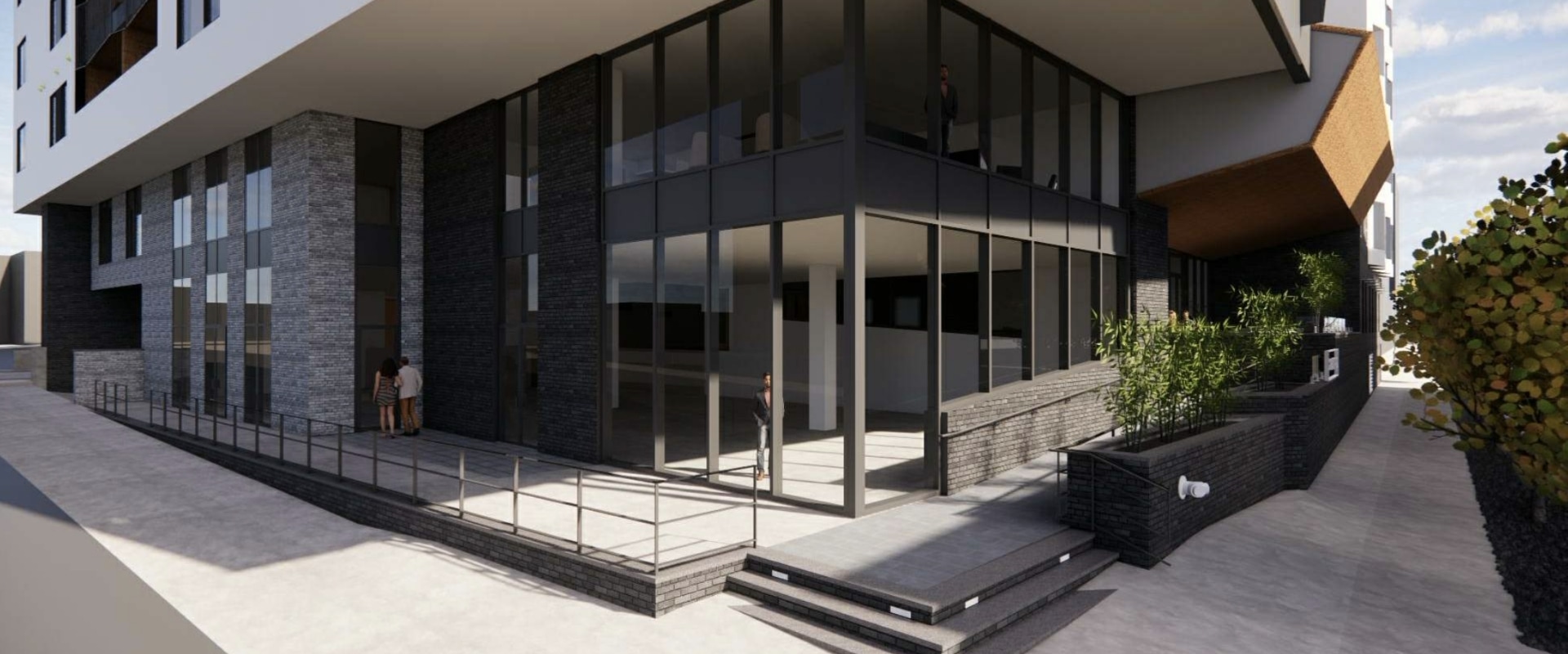 rendering of the entrance of the building